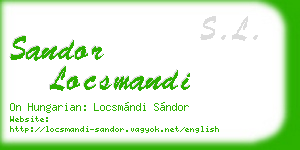 sandor locsmandi business card