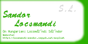 sandor locsmandi business card